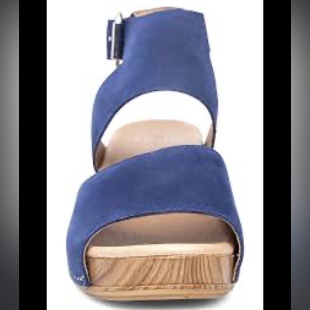 Dansko Navy Blue Suede Platform Sandals - Picture 2 of 7